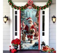 Gloryboom 2025 Christmas and Halloween Front Door Decoration, Elastic Door Covers, 35x79 Inch Halloween Fitted Elastic Fabric Stretchable Stretch Door Cover (a-12,90x180cm/35.4*70.8in)