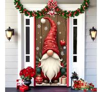 Gloryboom 2025 Christmas and Halloween Front Door Decoration, Elastic Door Covers, 35x79 Inch Halloween Fitted Elastic Fabric Stretchable Stretch Door Cover (a-17,90x200cm/35.4*78.7in)