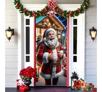 Gloryboom 2025 Christmas and Halloween Front Door Decoration, Elastic Door Covers, 35x79 Inch Halloween Fitted Elastic Fabric Stretchable Stretch Door Cover (a-2,90x180cm/35.4*70.8in)