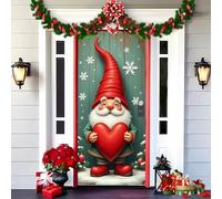 Gloryboom 2025 Christmas and Halloween Front Door Decoration, Elastic Door Covers, 35x79 Inch Halloween Fitted Elastic Fabric Stretchable Stretch Door Cover (a-16,90x180cm/35.4*70.8in)