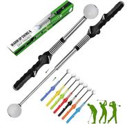 Gloryboom - Mazza telescopica Gloryboom Golf, supporto retrattile per allenamento con click, allenamento a tempo per battere e picchiare, per golfisti destri e mancini (nero-sinistro)