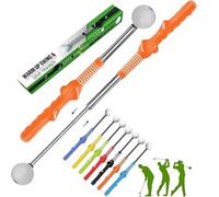 Gloryboom, mazza telescopica Gloryboom Golf, supporto retrattile per allenamento con click, allenamento a tempo per battere e picchiare, per golfisti destri e mancini (arancione destro)