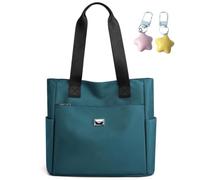 Gloryboom Shoulder Bag for Women, Large Capacity Waterproof Multi Pockets Nylon Tote Bag Travel Purse for Work (Blue)