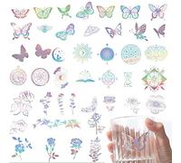 Gloryit 135 Pezzi Adesivi Olografici per Resina, Adesivi Scrapbooking,Adesivi Fantasy Flash, Stickers Bullet Journal per Arti Fai da Te, Diario, Scrapbook, Laptop, Cellulare, Calendario