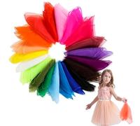 Gloryit 20 Pezzi Foulard Colorati in Chiffon per Bambini Foulard Giocoleria Sciarpe da Ballo, Asciugamani Magici Quadrati 60x60cm Adatto per Giochi per Bambini, attività Scolastiche, Gare di Ballo