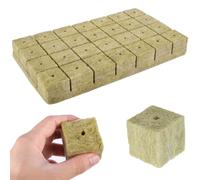 Gloryit 28 Pezzi Cubi di Lana di Roccia,Roccia Lana Cubi,Propagazione Idroponica Block Rockwool Fuori Suolo Cubo Idroponico per Verdure La Coltivazione Talee e Trapianto (4 x 4 x 4cm)