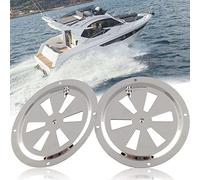 Gloryit Rosetta di ventilazione rotonda in acciaio inox, 2 Pezzi Aperture Di Ventilazione In Acciaio Inossidabile, Ventilazione Marine Piastre, Griglia Ventilazione Rotonda Per Yacht, Bagno, Garage