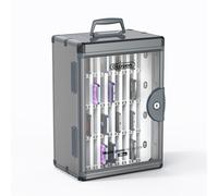 Glosen Armadietto per telefono cellulare (nero 36 slot) con maniglia Pocket Chart Lock Box con chiave [montaggio a parete] [lega di alluminio] per aula ufficio esame