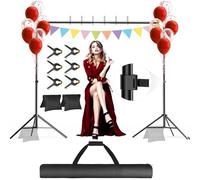 GLOSHOOTING Supporto per fondale, per studio fotografico e video, 3 x 3 m, resistente, regolabile, sistema di supporto per sfondo per fotografia, feste, matrimoni