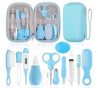 GLOSKIN Kit Unghie Neonato, Set di 13 Pezzi, Dotato di Set Manicure Neonato, Neonato Accessori Utili,Pettini e Altri Vari Set di Assistenza Alla Sicurezza Del Bambino, Baby Daily Care Essentials (Blu)