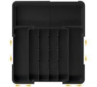 GLOSKIN Portaposate da Cassetto, Vassoio Fortch con 7 Porta Posate Cucina Cassetto, Organizer Cassetti Cucina Silicone 24 * 32,3 cm, per Le Stoviglie da Cucina, Archiviazione Dei Cassetti, Nero