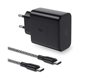 Glosole Caricatore USB C da 45 W, con cavo di ricarica da tipo C a tipo C, 2 m, compatibile con Samsung Galaxy S22+/S22 Ultra/S21 Ultra/Note10+
