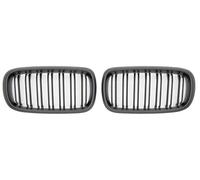 Gloss Black Car Grille Grill Rene Anteriore 2 Linea Doppia Stecca Per BMW Per X5 F15 X6 F16 X5M F85 X6M F86 2014-2018 Accessori Auto Griglia Anteriore(Nero lucido)
