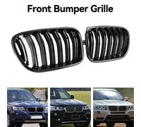 Gloss Black Front Bumper Kidney Grille Grill per BMW X3 F25 2011-14 Dual Line L3