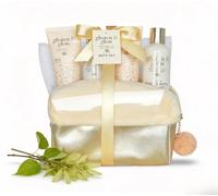 GLOSS ! Cofanetto da bagno LUXURY GOLD - Cofanetto di bellezza per donna - Cesto di bellezza, cura e benessere - Regalo per donna, compleanno, Natale, insegnante, festa della mamma - TROUSSE