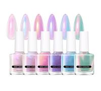 Gloss Fingernail Color, Decorative Nail Gel, Shimmer Manicure Set, Sturdy materials Lightweight Portable Easy to apply for Women, 0.61 Inches, 6 pezzi