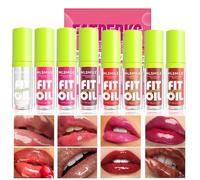 Gloss Labbra con Finish Brillante, 8 Pezzi Olio Labbra Idratante Lip Glow Oil, Lucentezza Intensa e Fino a 12 Ore di Trattamento, Riduce Le Rughe Sottili Lucidalabbra Non Appiccicoso