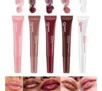 Glossy Lip Butter Tint,idratante non-stick Cup Liquid Lip Gloss,5 colori naturali Plumping Lip Tint,Specchio Toot Lip Gloss per le donne