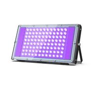 Glostars 100W LED Luce Nera, Potente Faretto UV, IP66, Lampada UV 395-400 nm con Interruttore per Festa di Natale, Luce della Sera, Festa Glow, Esterno (1 confezione)