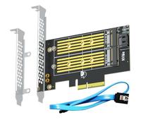 GLOTRENDS PA12 Adattatore M.2 PCIe per un M.2 NVMe SSD e un M.2 SATA SSD