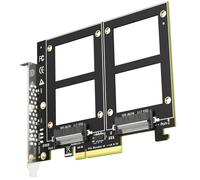 GLOTRENDS PU21 Dual Adattatore U.2 a PCIe 4.0 X8 senza funzione splitter, configurazione RAID SSD U.2 tramite OS Tool (è richiesta una scheda madre con biforcazione PCIe)
