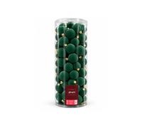 GLOUPIE Box 100 Palline Albero di Natale in Velluto Verde 3 Misure Ø 5, 6 e 7 cm