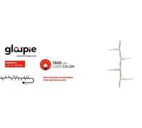 GLOUPIE Luci DI Natale Compact da 39 MT Con 1500 led Bianco Caldo, Trasparente ,