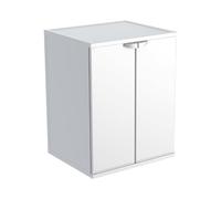 GLOUPIE Mobile Coprilavatrice Per Interno Ed Esterno Universale Wash 2 Ante, In Resina Di Polipropilene, PVC E ABS Bianco, L 68,5 x P 64,5 x H 88 Cm, In Kit Di Montaggio, Made In Italy