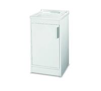 GLOUPIE Mobile Lavatoio Salvaspazio In PVC Bianco Con 1 Anta, L 45 x P 50 x H 86