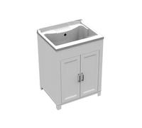 GLOUPIE Mobile Lavatoio Wash Con 2 Ante Con Vasca, L 60 x P 50 x H 85 cm, Comple