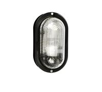 GLOUPIE Plafoniera Da Esterno Ovale A Parete Helios Nera, IP44 Potenza 60 W, L 2