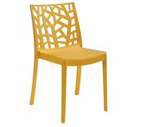 GLOUPIE Sedia Matrix In Polipropilene Senape, Dim. 55 x 47 x 82 Cm, Peso 4 Kg, Per Interno Ed Esterno, Made In Italy,Impilabili