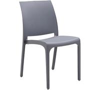 GLOUPIE Sedia Volga In Polipropilene Grigia, Impilabile, Dimensioni 54 x 46 x 81 Cm, Per Interno Ed Esterno, Made In Italy