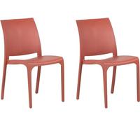 GLOUPIE Sedia Volga In Polipropilene, Impilabile, Dimensioni 54 x 46 x 81 Cm, Per Interno Ed Esterno, Made In Italy (2, Rosso)