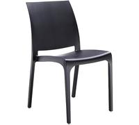 GLOUPIE Sedia Volga In Polipropilene Nero, Impilabile, Dimensioni 54 x 46 x 81 Cm, Peso 3,5 Kg,Per Interno Ed Esterno, Made In Italy, Sedie Impilabili