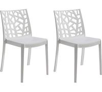 GLOUPIE Set 2 Sedie Matrix In Polipropilene Bianco, 55x47x82 Cm,Peso 4 Kg,Per Interno Ed Esterno,Made In Italy,Impilabili