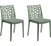 GLOUPIE Set 2 Sedie Matrix In Polipropilene Verde, 55x47x82 Cm,Peso 4 Kg,Per Int