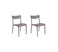 Gloupie Set 2 Sedie Provence in Polipropilene Taupe, Impinabili,46 x 54 x 80 cm,