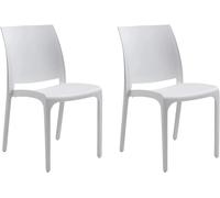 GLOUPIE Set 2 Sedie Volga In Polipropilene Bianco,54x46x81Cm,Peso 3,5Kg,Per Inte