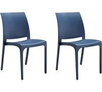 GLOUPIE Set 2 Sedie Volga In Polipropilene Blu, Impilabili, Dimensioni 54 x 46 x 81 Cm, Peso 3,5 Kg,Per Interno Ed Esterno, Made In Italy, Sedia Impilabile
