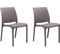 GLOUPIE Set 2 Sedie Volga In Polipropilene Taupe, Impilabili, Dimensioni 54 x 46 x 81 Cm, Peso 3,5 Kg,Per Interno Ed Esterno, Made In Italy, Sedia Impilabile