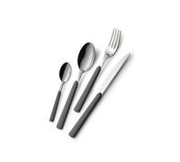 GLOUPIE Set 24 Posate Loft Grigio Per 6 Persone in Acciaio Inox e Manico In ABS