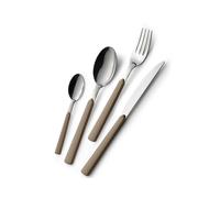 GLOUPIE Set 24 Posate Loft Nocciola Per 6 Persone in Acciaio Inox e Manico In AB