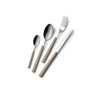GLOUPIE Set 24 Posate Loft Sabbia Per 6 Persone in Acciaio Inox e Manico In ABS