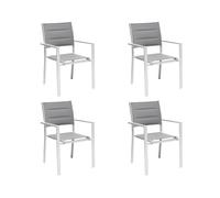 GLOUPIE Set 4 Poltrone Da Esterno Alamos In Alluminio Verniciato Bianco, Impilab