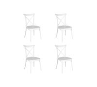 GLOUPIE Set 4 Sedie Da Interno Ed Esterno Frankie In Polipropilene Bianco, Impil