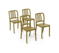 GLOUPIE Set 4 Sedie Impilabili Charme In Polipropilene Neutro Rinforzato Giallo