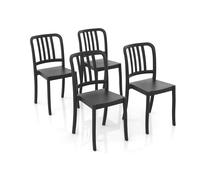 GLOUPIE Set 4 Sedie Impilabili Charme In Polipropilene Neutro Rinforzato Nero Gr