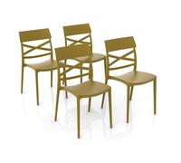 GLOUPIE Set 4 Sedie Impilabili Jazz In Polipropilene Neutro Rinforzato Giallo Se