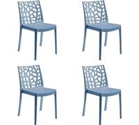 GLOUPIE Set 4 Sedie Matrix In Polipropilene Blu, Dim. 55x47x82 Cm,Peso 4 Kg,Per Interno Ed Esterno,Made In Italy,Impilabili